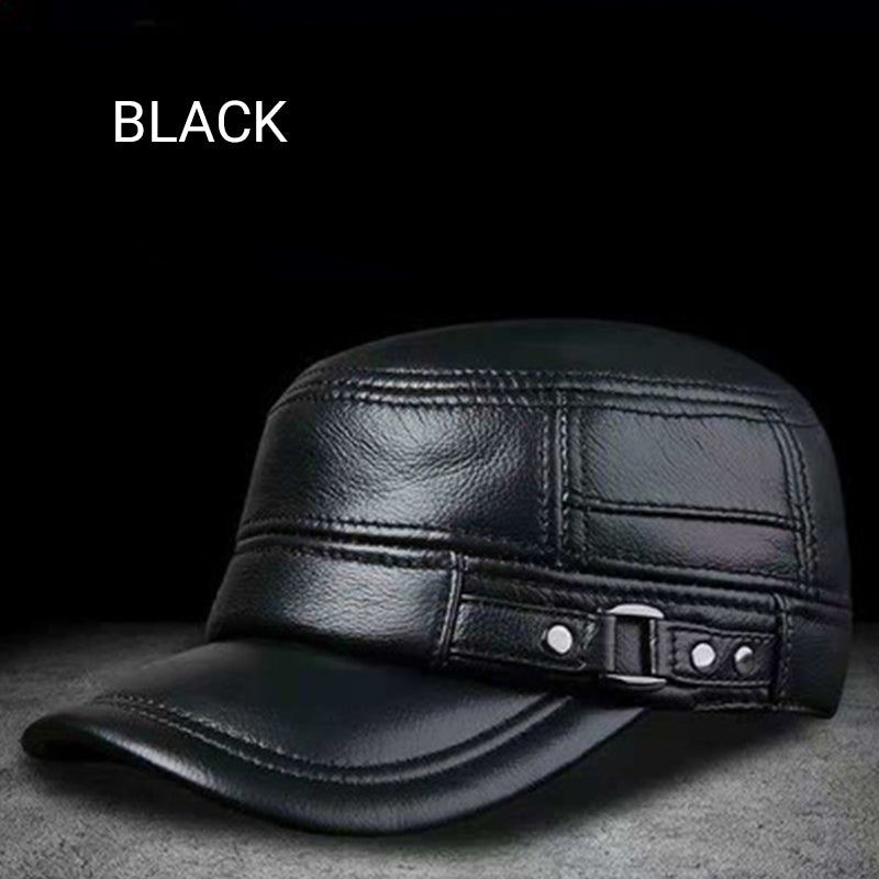 Gorra de Béisbol de Cuero PU con Tapa Plana