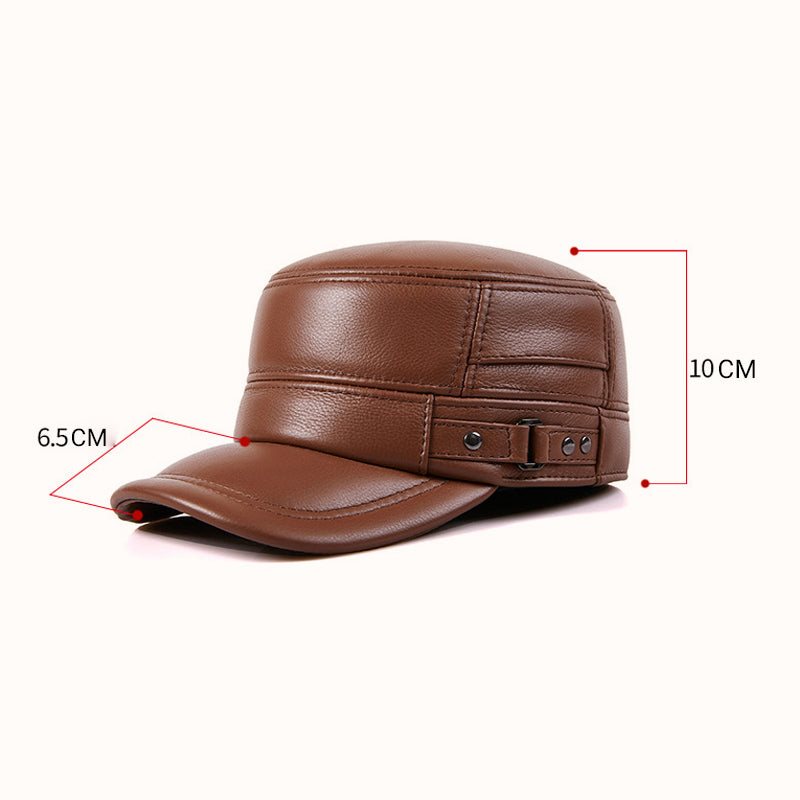 Gorra de Béisbol de Cuero PU con Tapa Plana