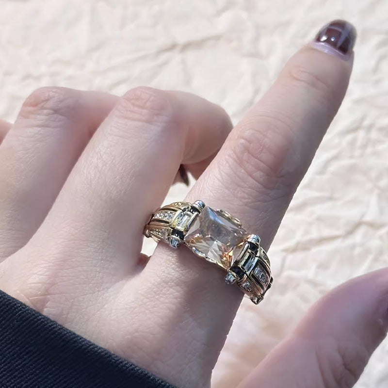 🎁Venta Caliente 🔥 Anillo de banda ancha de circonio vintage de alta resistencia