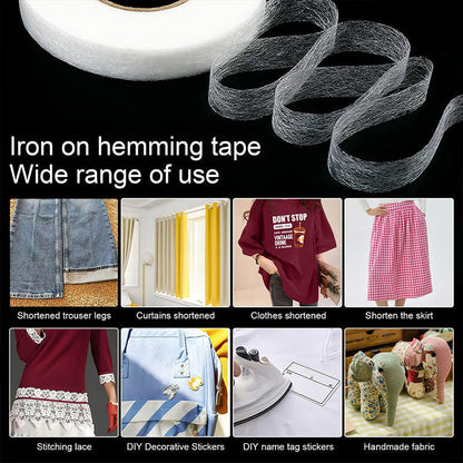 💥Iron-On Cinta de tela de doble cara para costura y bricolaje🍃