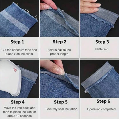 💥Iron-On Cinta de tela de doble cara para costura y bricolaje🍃