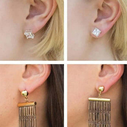 Portapendientes de silicona transparente con soporte resistente