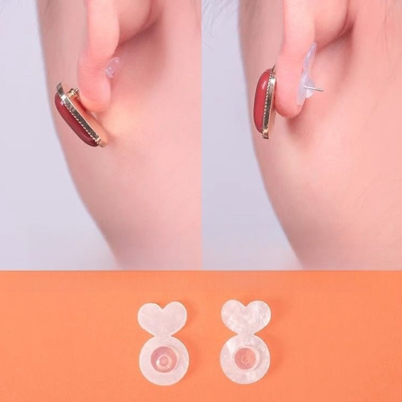 Portapendientes de silicona transparente con soporte resistente