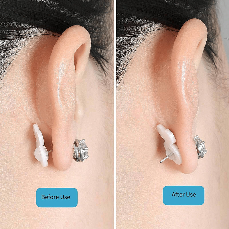 Portapendientes de silicona transparente con soporte resistente