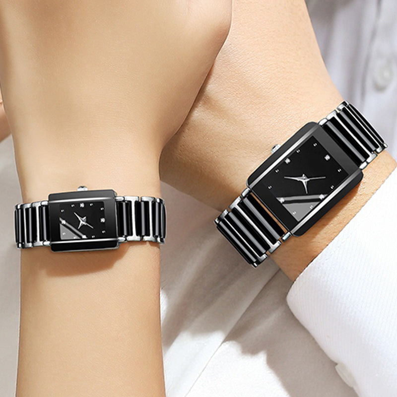 Moda Casual Versátil Reloj Cuadrado de Pareja