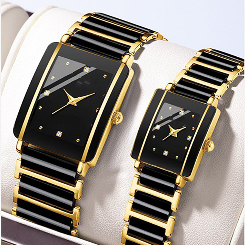 Moda Casual Versátil Reloj Cuadrado de Pareja