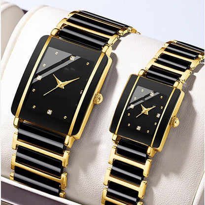 Moda Casual Versátil Reloj Cuadrado de Pareja