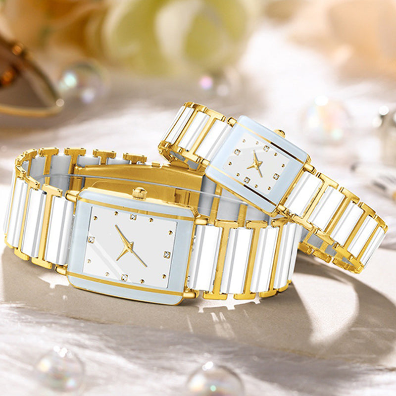 Moda Casual Versátil Reloj Cuadrado de Pareja