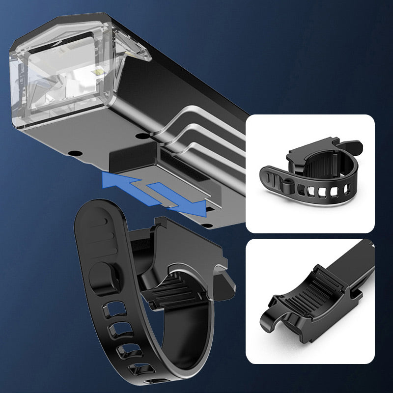 Luz de bicicleta recargable, súper brillante e impermeable.