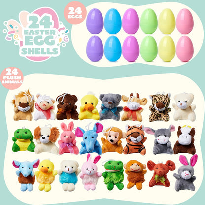 🔥¡Precio especial por último día!⚡Más de 50 000 unidades vendidas🎁12/24 unidades de huevos de Pascua rellenos: juguetes blanditos de crecimiento lento