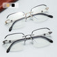 Gafas de Moda HD sin Montura de Corta de 0° y Anti Luz Azul