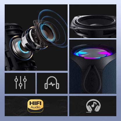 🎵Altavoz Bluetooth portátil de 40W de pico con luz RGB💥