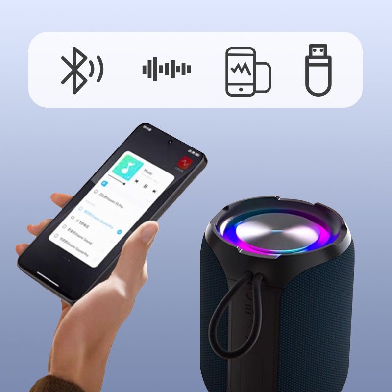 🎵Altavoz Bluetooth portátil de 40W de pico con luz RGB💥