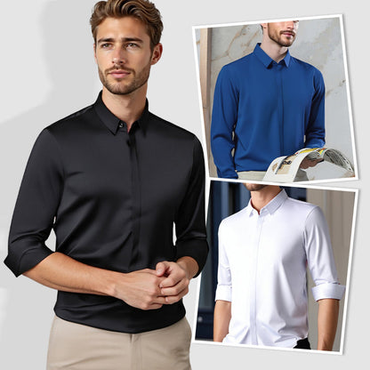 Camisas de Vestir Elástica para Hombre sin Arrugas