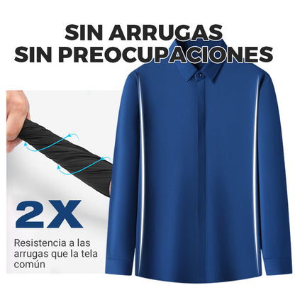 Camisas de Vestir Elástica para Hombre sin Arrugas