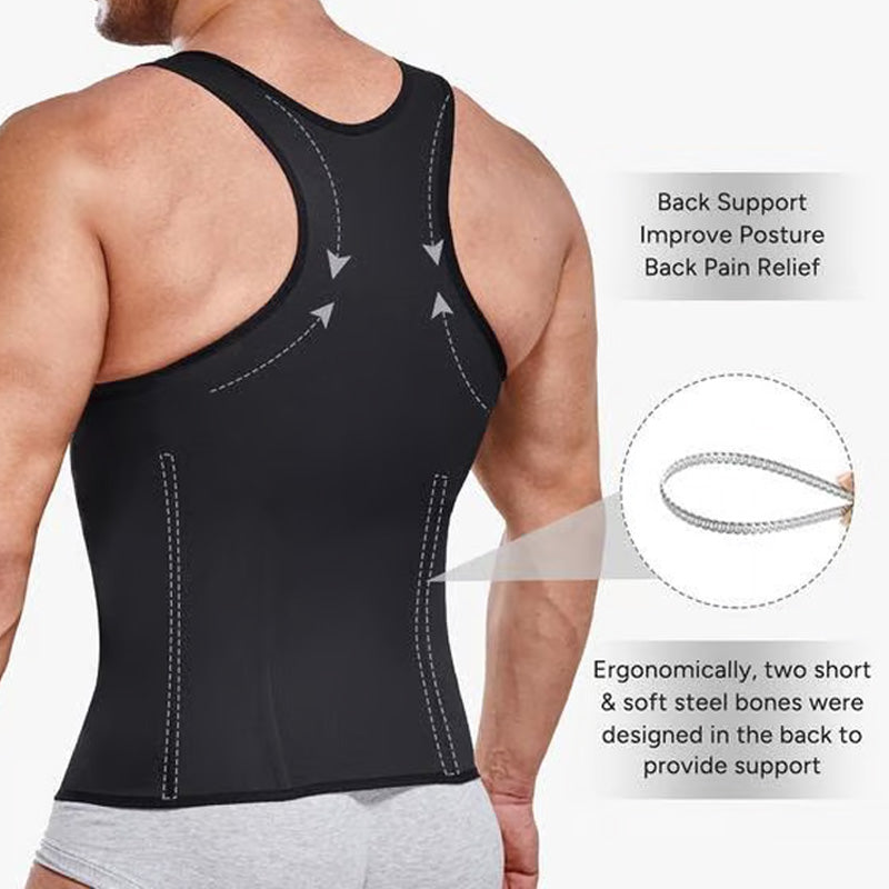 Chaleco Moldeador para Hombre con Cremallera y Entrenador de Cintura