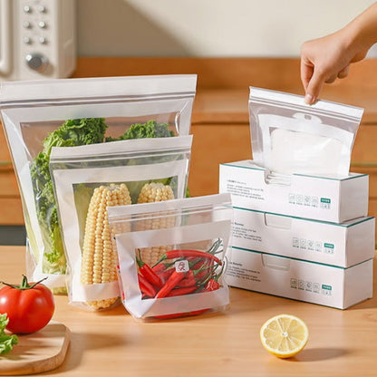 Bolsas transparentes reforzadas con doble sellado aptas para uso alimentario