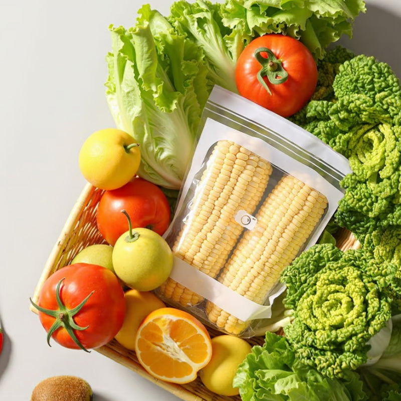 Bolsas transparentes reforzadas con doble sellado aptas para uso alimentario