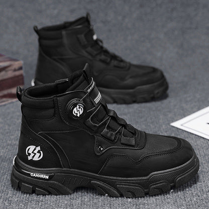 Zapatos de trabajo para hombre con hebilla giratoria, impermeables, antideslizantes, cómodos y transpirables.