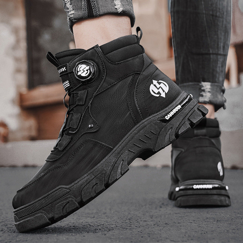 Zapatos de trabajo para hombre con hebilla giratoria, impermeables, antideslizantes, cómodos y transpirables.