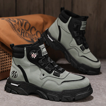 Zapatos de trabajo para hombre con hebilla giratoria, impermeables, antideslizantes, cómodos y transpirables.