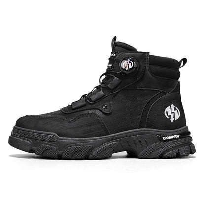 Zapatos de trabajo para hombre con hebilla giratoria, impermeables, antideslizantes, cómodos y transpirables.