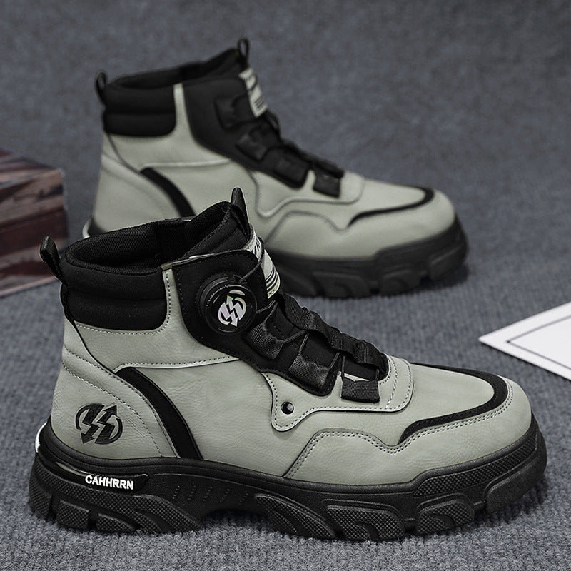 Zapatos de trabajo para hombre con hebilla giratoria, impermeables, antideslizantes, cómodos y transpirables.