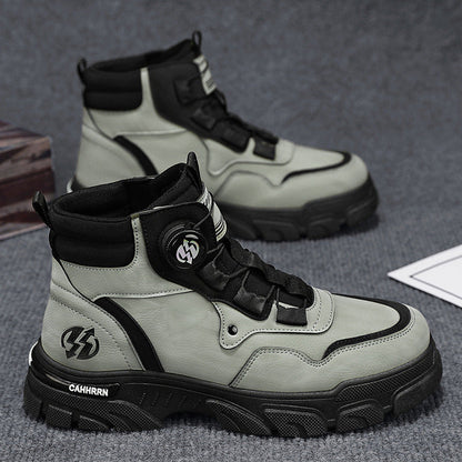 Zapatos de trabajo para hombre con hebilla giratoria, impermeables, antideslizantes, cómodos y transpirables.