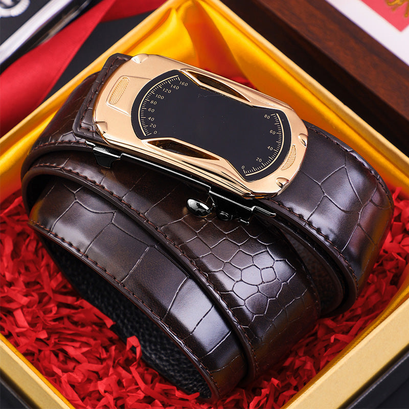 ⏳Tiempo limitado 50 % de descuento💥Cinturón para hombre con estampado de cocodrilo y hebilla automática