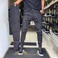 Pantalones casuales de color sólido de corte ajustado para hombre
