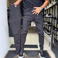 Pantalones casuales de color sólido de corte ajustado para hombre