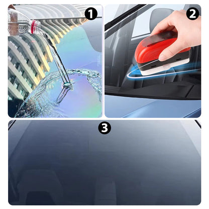 ✨Cepillo de limpieza de película de aceite para coche con líquido de recarga de 100 ml - Juego de 4