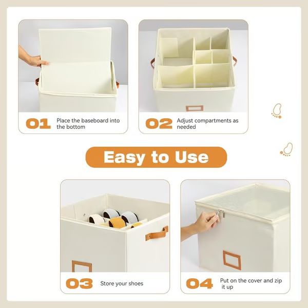 💥 Organizador de Zapatos de Tela, Caja de Almacenamiento - COMPRA 2 ENVÍO GRATIS