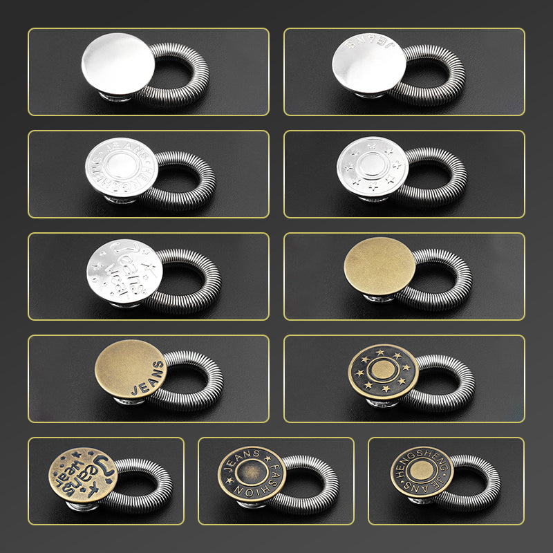 ¡Botón de extensión de cintura para jeans con resorte metálico! 🔩👖