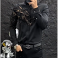Camisa estampada elegante y ajustada para hombre