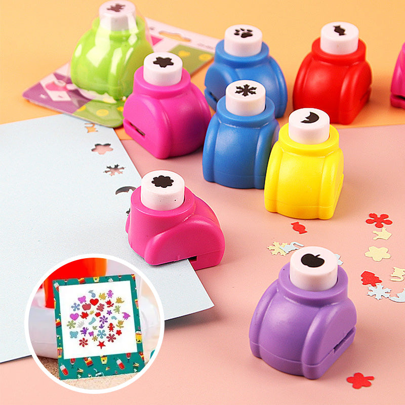 ✂️ ¡50% DE DESCUENTO! 🎨 Punzón DIY para Manualidades Infantiles - Crea Formas Adorables (Estrellas/Corazones/Flores) para Tarjetas y Álbumes 📏🎁
