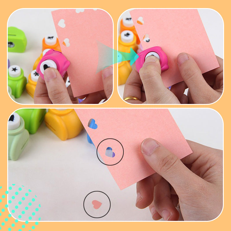 ✂️ ¡50% DE DESCUENTO! 🎨 Punzón DIY para Manualidades Infantiles - Crea Formas Adorables (Estrellas/Corazones/Flores) para Tarjetas y Álbumes 📏🎁