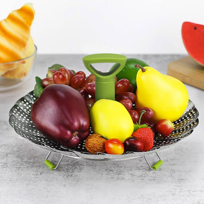🥦 ¡50% DE DESCUENTO! ✨ Vaporera Plegable de Acero Inoxidable - Cocina al Vapor Sana y Rápida, Apta para Lavavajillas y Fácil Almacenaje 🍲🔝