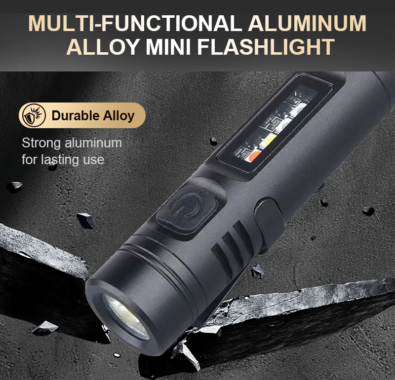Mini linterna multifuncional de aleación de aluminio