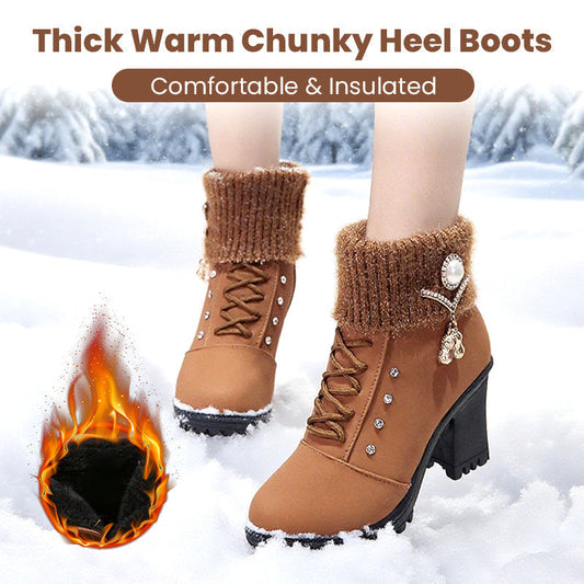 Women's Thick Warm Chunky Heel Boots