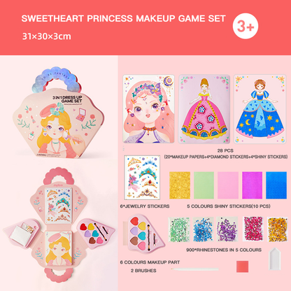 👑 ¡50% DE DESCUENTO! ✨ Set de Vestir y Maquillar Princesa 3 en 1 - Incluye Corona, Varita Mágica y Maquillaje No Tóxico para Juego Imaginativo 🧚‍♀️🎨