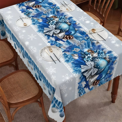Mantel estampado navideño con estilo