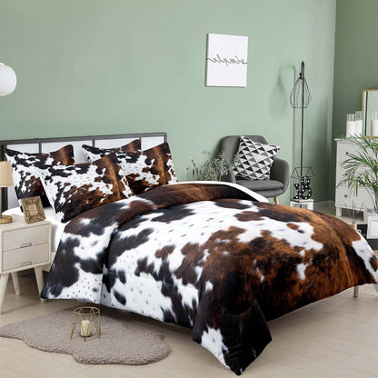 🛏️Set de fundas para edredón con estampado de vaca ❄️