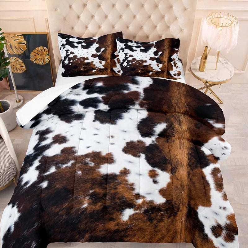 🛏️Set de fundas para edredón con estampado de vaca ❄️