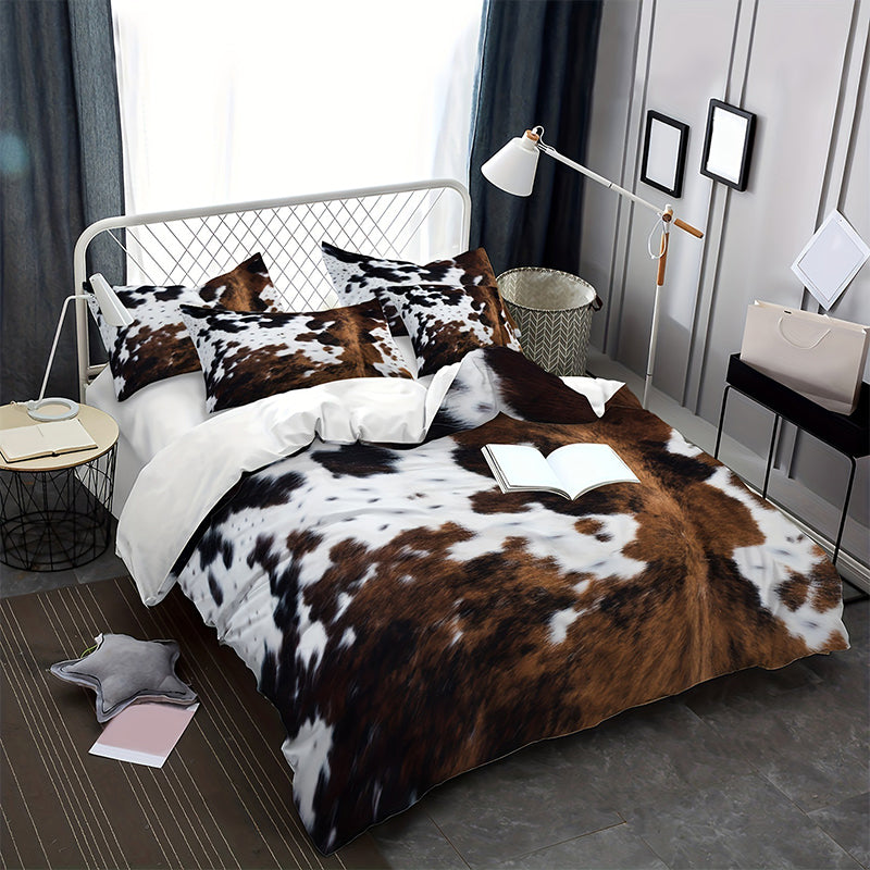 🛏️Set de fundas para edredón con estampado de vaca ❄️