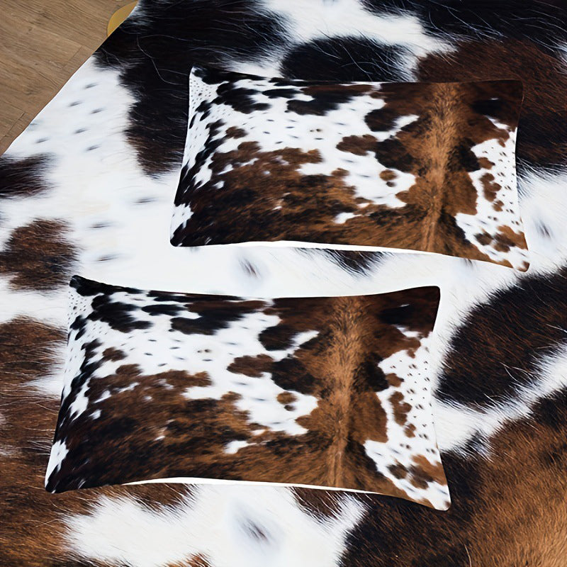 🛏️Set de fundas para edredón con estampado de vaca ❄️