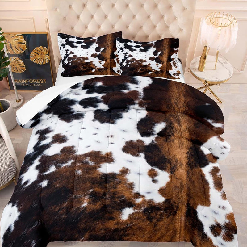 🛏️Set de fundas para edredón con estampado de vaca ❄️