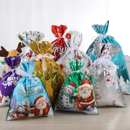 🎁 ¡Celebra la Navidad con 50% DESCUENTO! 🎄 Bolsas Regalo Navideñas con Cordón