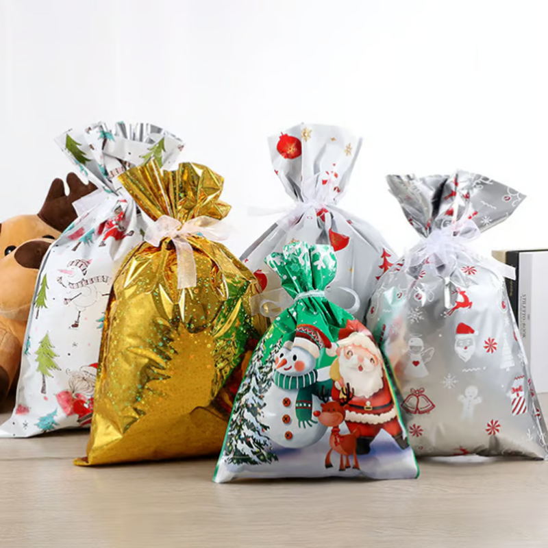 🎁 ¡Celebra la Navidad con 50% DESCUENTO! 🎄 Bolsas Regalo Navideñas con Cordón