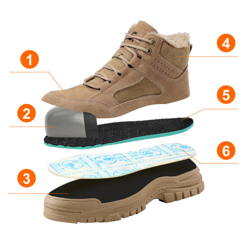 🎅 Zapatos de Seguridad Invernales para Hombre – ¡Con punta de acero y antideslizantes!